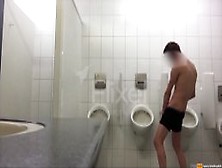 Exhibitionist Boy Is Pissing In A Urinoir - Long Gif Video