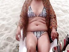 My Incredible 58-Year-Mature Wifey Shows Off On The Beach Into A Bikini