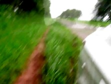 Masturbation On The Road With Rain