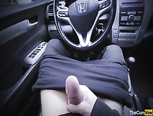 Pov: Public Masturbation In The Parking Lot Under The Rain And Intense Orgasm With Moans