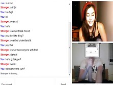Hot Girl Sees A Big Cock On Omegle,  Gets Horny And Starts To Masturbate.