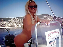 Busty Babe Naked On A Boat