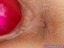 Sweet Pussy Lips Being Spoiled By Dildo