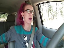 Milf Masturbate And Gets High In The Car