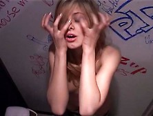 Petite Blonde Megan Sucked In The Toilet Booth. Mp4