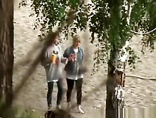 Blonde Quick Pee In Bushes