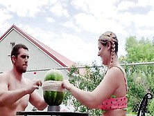 Goddess Chick Explodes Watermelons Into A Bikini