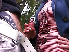 Gf Gives Bf A Handjob In The Woods