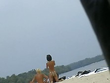 Topless Sleek Hotties On The Nude Beach Getting Filmed By A Voyeur