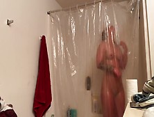 College Gymnast Showers After Workout