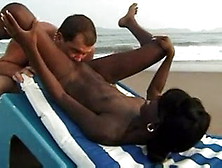 Interracial Couple Sex On The Beach