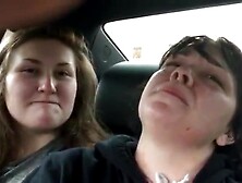 Brutal Whore Tit Abuse In Car Friend Watches