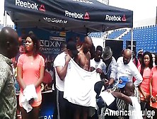 Str8 Sexy Afro Boxer Schlong Stripped In Public At Exposed Weigh In