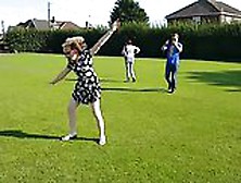 Flashing Pussy Doing Cartwheels In The Park