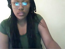 Sweet Ebony Girl With Glasses Loves Being Watched While Ple