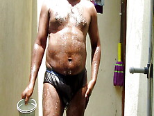 Tamil Man Bathing.  Cock Hot Soap Bath