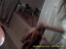 Blonde Teenie In Bathroom Spied With Voyeur Webcam