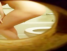Naked Girl With Full Boobs Pissing On Toilet Getting Spied