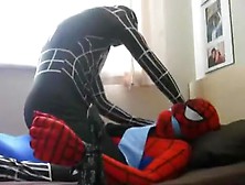 Spiderman Lycra Bondage Schoolboy Crush