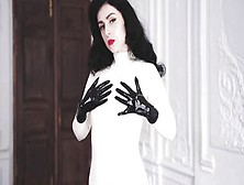 Goddess Sounds Of White Rubber Catsuit