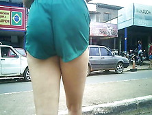 Short Finin Calcinha Socada No Cu Brunette Attractive Giant Booty