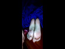 Couldn't Resist Cumming On My Wife's Sexy Feet While She Was Sleeping