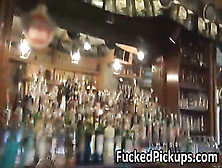 Hot Bartender Shows Her Boobs And Sucks A Strangers Cock
