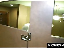 Messy Cumshot After Gay Sex On Public Toilet