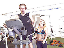 Well-Known Blonde Beauty Enjoys The Pussy Workout In The Gym