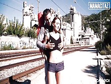 Mamacitaz - Skinny Babe Kira Parvati Fucks Big Dick Near The Train Tracks
