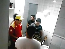 Girl Gets Gang Banged In Bathroom