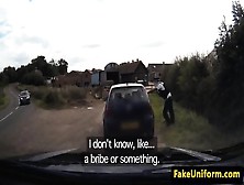 Busty Uk Slut Riding Cops Cock In Police Car