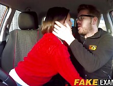 Delicious Brit With Big Naturals Hammered At Driving Test