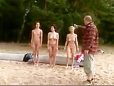 Nude Beach - Training Three College Girl