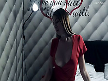 Sweet Fine Paulina Soul In Red Dress Sensual Masturbation Her Butthole