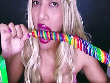 Asmr- Nasty Swallowing On A Lollipop,  Mix Candy (Rainbow,  Dubble Bubble,  Jolly Rancher,  Cherry Canes) S