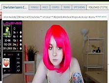 Pink Hair Cosplay Babe Playing With Her Big Boobs