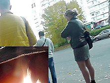 Unsuspecting Woman In The Video Upskirt Action