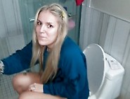 Young Cute Girl Pisses Long And Hard In Toilet