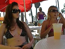 Frisky Chick Kylee Reese And Her Girlfriend Masturbate The Avid Pussy Under The Cafã© Table