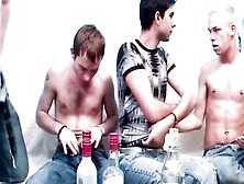 German Amateur Homosexual Groupsex With Slender Men