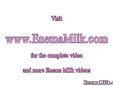 Milk Clisma Session With Lesbo Squirts Warm Milk