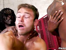 Max Adonis Pounded By Trio Of Muscular Black Studs In The Locker Room