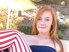 Redhead Cuteness Alex Tanner Places Her Pussy On A Stiff Dong