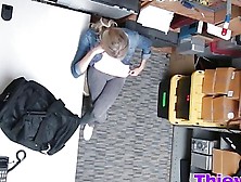 Blonde Teen Thief Caught And Banged On Office Desk