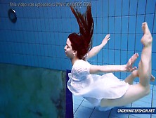 Gorgeous Redhead Underwater Show W Bush N4L