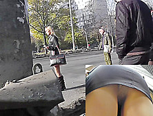 Blonde Filmed By Upskirt Camera In The Public Transport