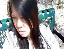 Asian Girl Sucking Dick And Swallowing At The Park