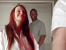 Oiled Up Redhead Milf Is Fucked Hard By Her Masseur