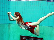 Naughty Polish Redhead Swimming In The Pool